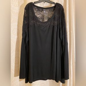 Torrid Black Lace Mesh Top NWT